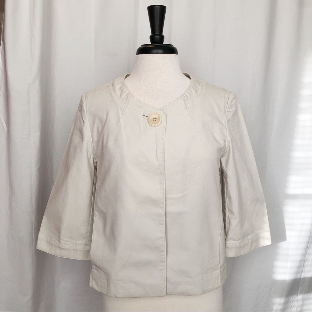 Talbots Cream Capelet Jacket With Pockets